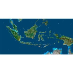 High-resolution Indonesia satellite map displaying detailed topography.