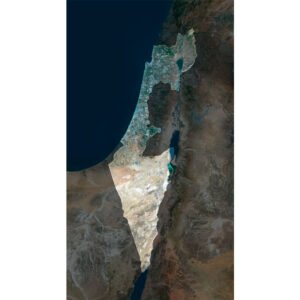 High-resolution Israel satellite map displaying detailed topography.