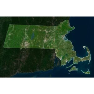 High-resolution massachusetts satellite map displaying detailed topography