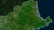 Detailed satellite images of Massachusetts used for educational purposes.