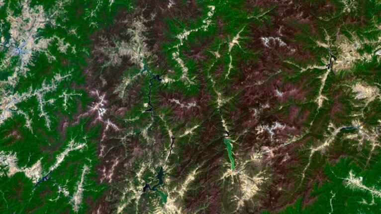 Detailed North Korea satellite images used for educational purposes.