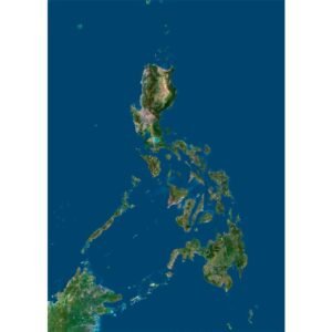 High-resolution Philippines satellite map displaying detailed topography.