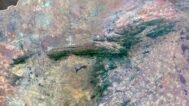 Detailed satellite images of South Africa used for educational purposes.