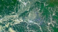 Detailed South Korea satellite images used for educational purposes.