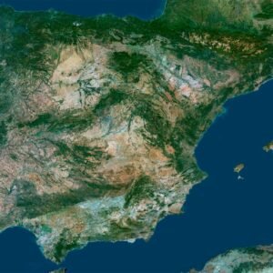 High-resolution satellite map of Spain