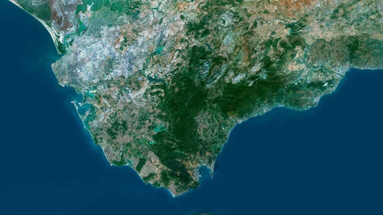 Detailed aerial map of Spain