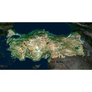 High-resolution Turkey satellite map displaying detailed topography.