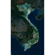 High-resolution Vietnam satellite map displaying detailed topography.