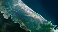 Detailed Vietnam satellite images used for educational purposes.