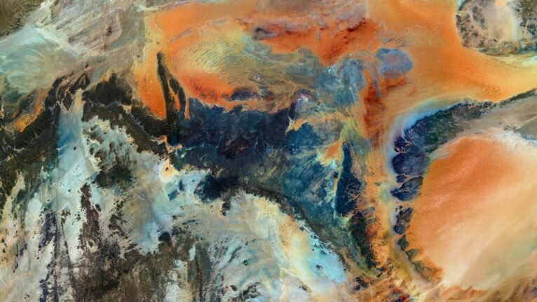 Detailed satellite map of Africa used for creating 3D models of landscapes and terrains.