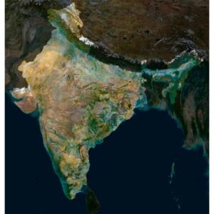 High-resolution India satellite map displaying detailed topography.