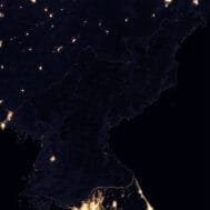 Night satellite map North Korea