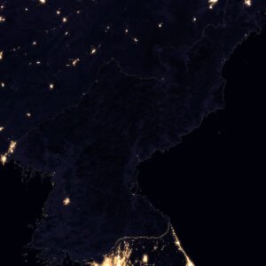 Night satellite map North Korea