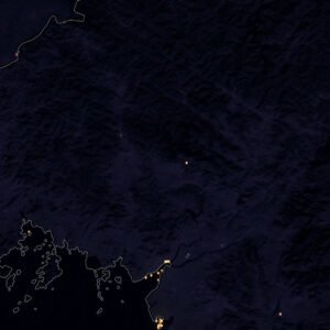 Night satellite view of North Korea