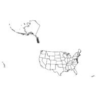 Outline Map of USA with States