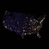 United States night satellite image