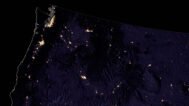 Night satellite view of USA