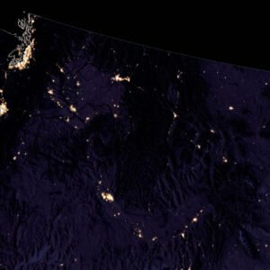 Night satellite view of USA