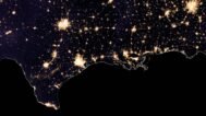 Satellite image of USA at night