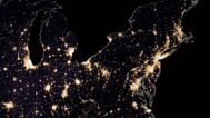 Satellite picture of USA at night