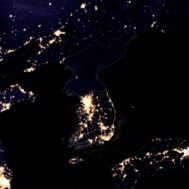 Satellite picture of Korea at night