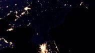 Night satellite picture of north and South Korea