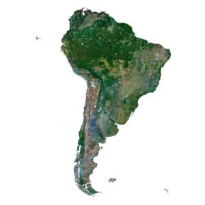 South America satellite map