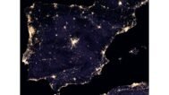 Spain night satellite map