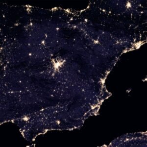 Spain night satellite map