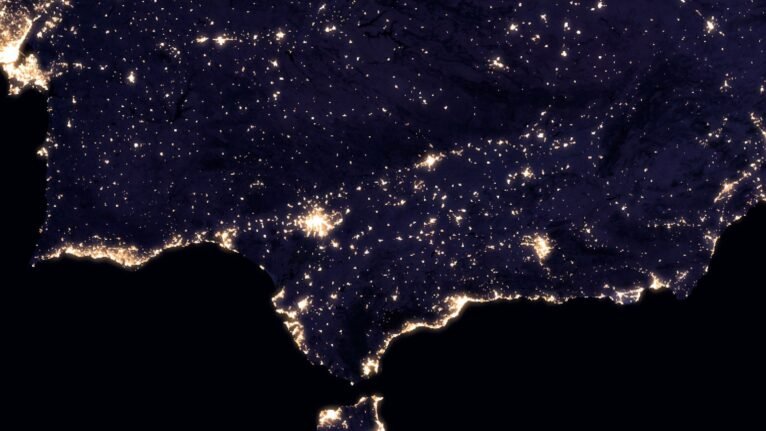 Night view satellite image