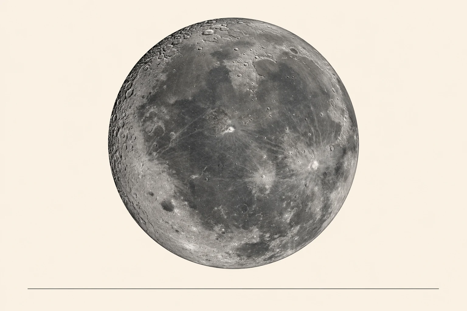 AI-generated moon - editorial poster illustration concept.