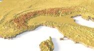 Europe 3D relief map prepared for CNC milling and engraving
