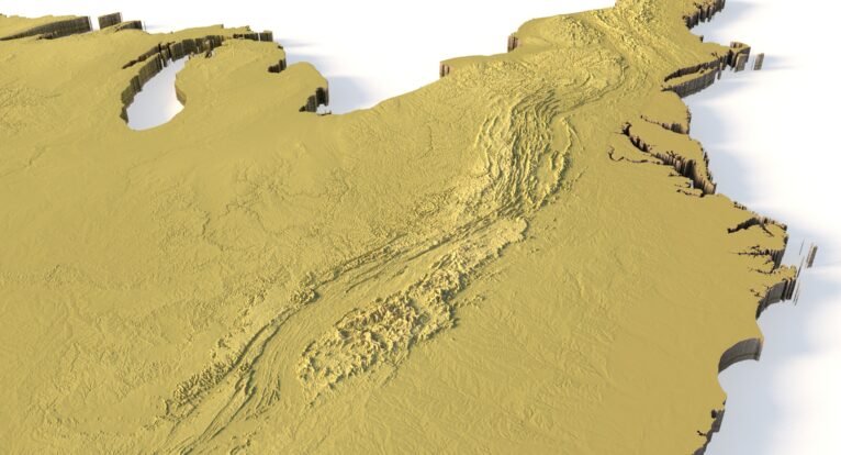 CNC Engraving of the USA Topographic Map