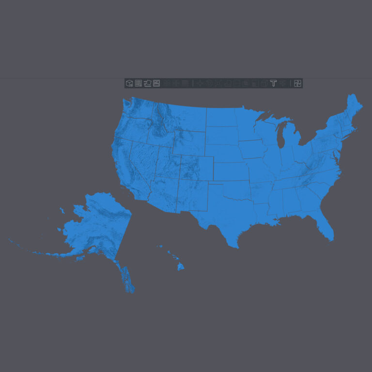 USA 50 States 3D Topographic Map – STL for 3D Printing & CNC