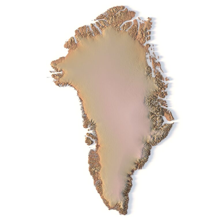Full 3D topographic model of Greenland terrain