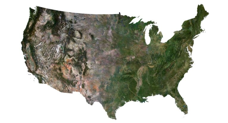 3D model of the 48 contiguous U.S. states for geographic visualization