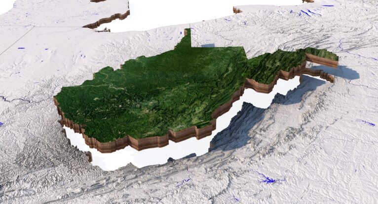 USA 3D model for geography education