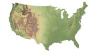 Detailed 3D geography model of the United States