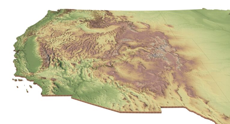 High-quality 3D visualization of U.S. states