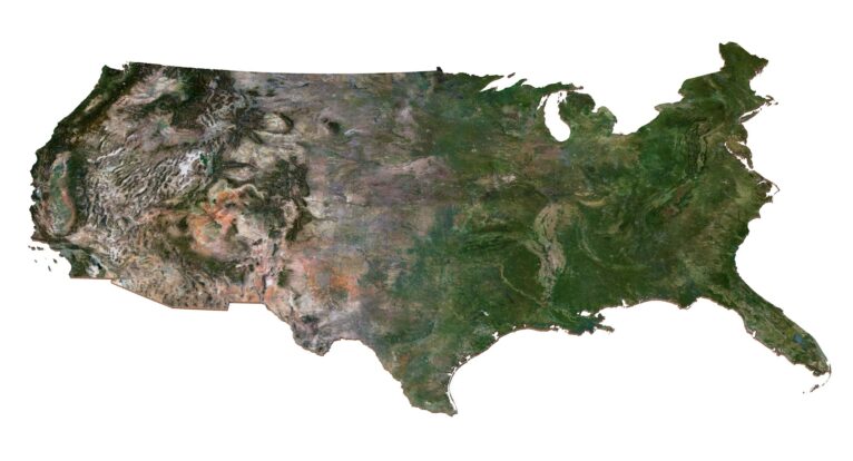3D model showcasing U.S. topographic data