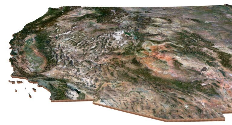 Realistic rendering of the United States map