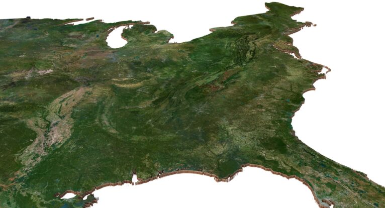 Realistic 3D geography model of the United States