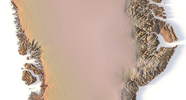 Digital elevation model (DEM) of Greenland for printing