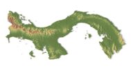 3D relief of the Panama Canal area with terrain details