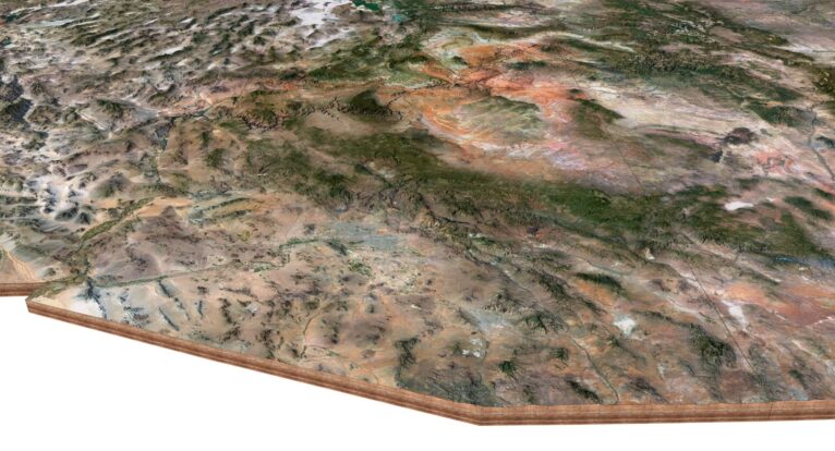 3D representation of the 48 contiguous U.S. states