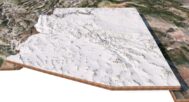 U.S. model with lakes and rivers marked
