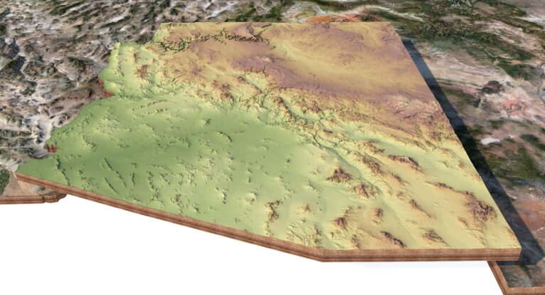 3D model used for geographic simulation and planning