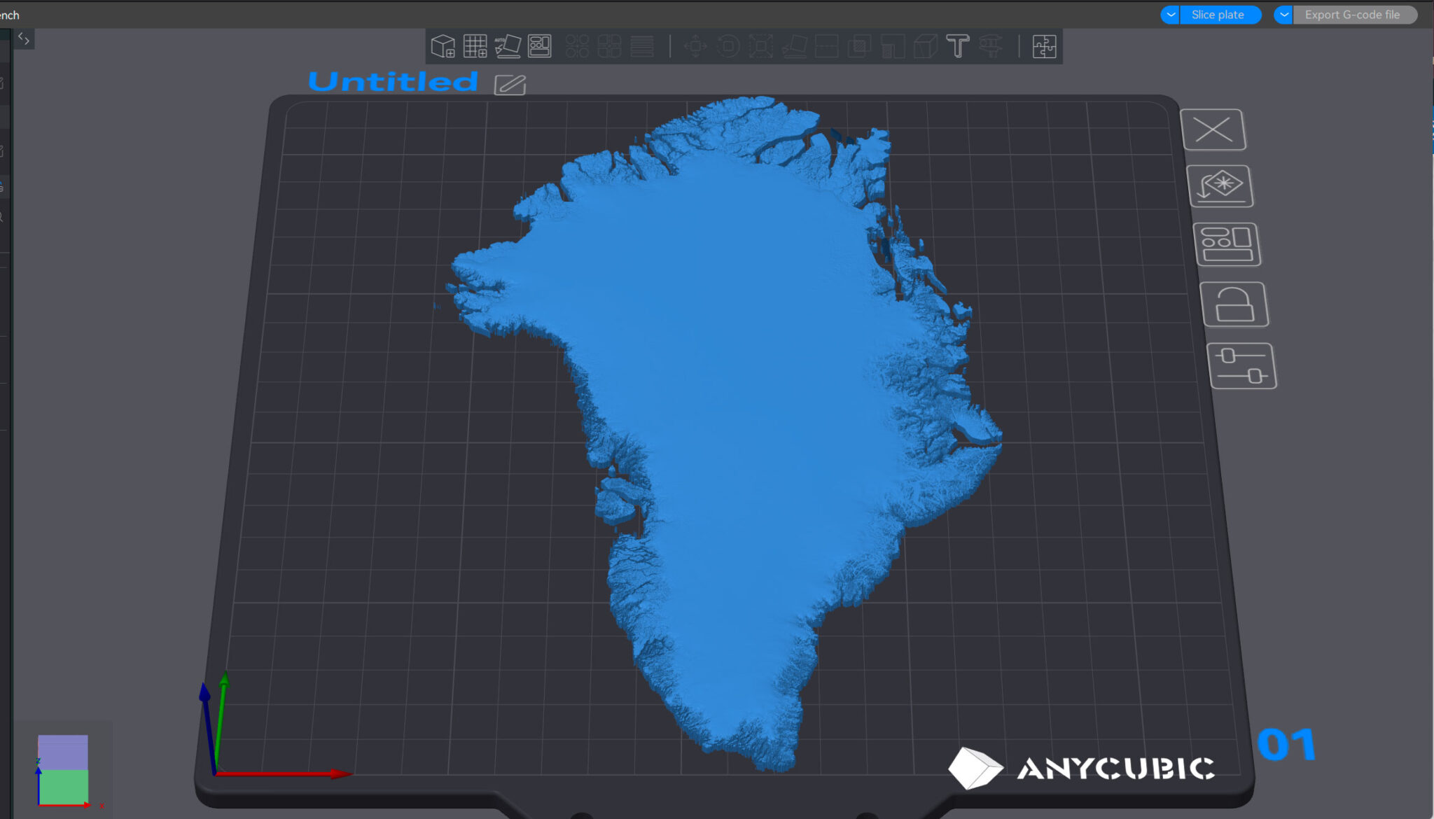 Greenland Topographic Map – STL Model for 3D Printing & CNC