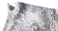 Topographic representation of the United States in 3D