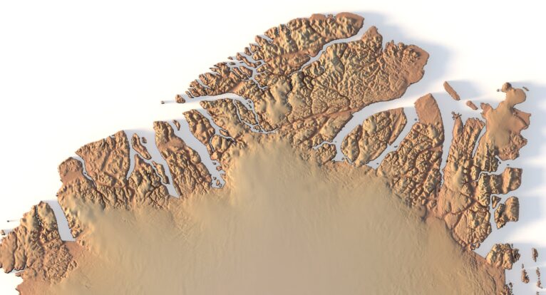 Greenland terrain map designed for CNC carving